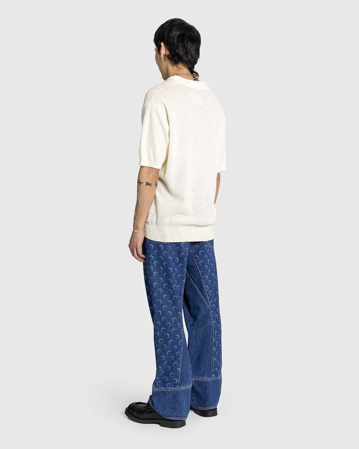 Bukser>Marine Serre Deadstock Denim Baggy Pants Bla