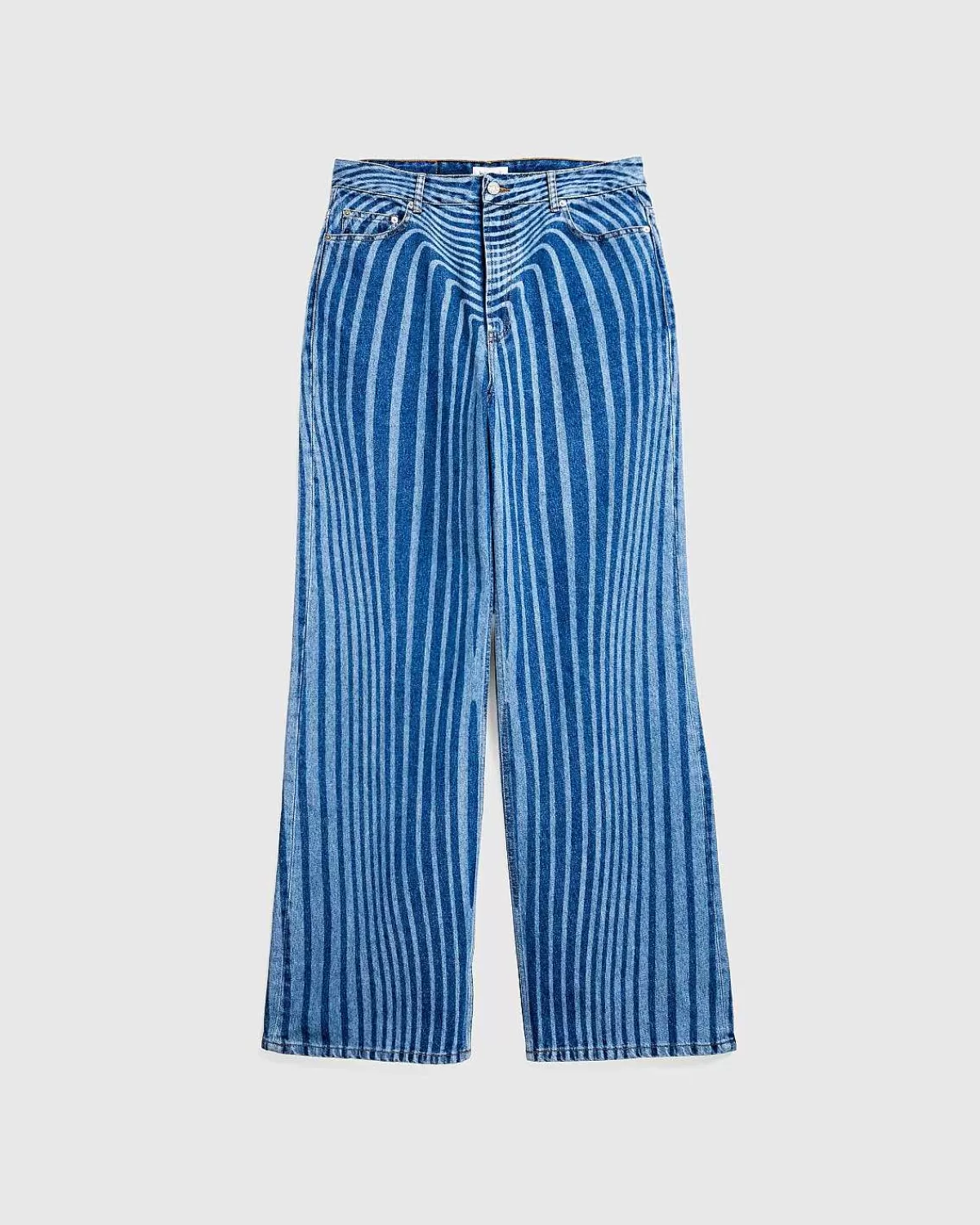 Bukser>Jean Paul Gaultier Denimbukser Med Laserprint Vintage Bla