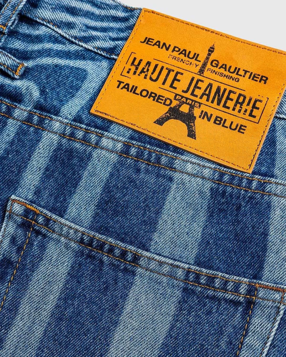 Bukser>Jean Paul Gaultier Denimbukser Med Laserprint Vintage Bla