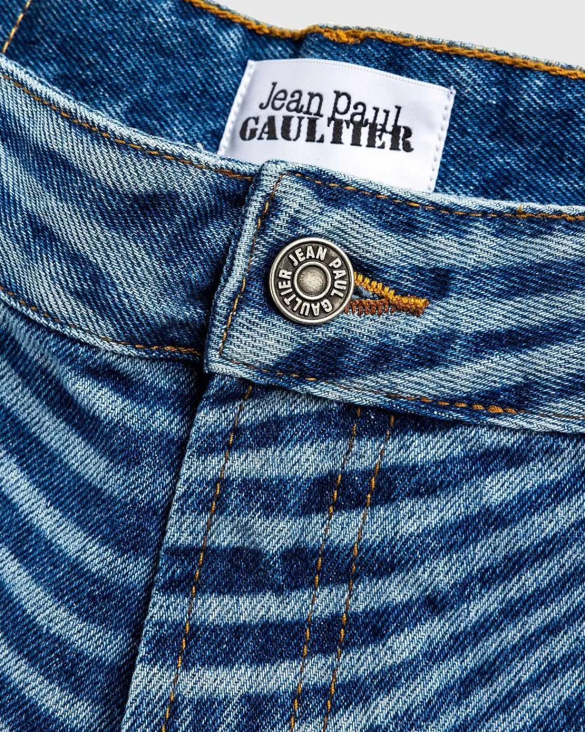 Bukser>Jean Paul Gaultier Denimbukser Med Laserprint Vintage Bla