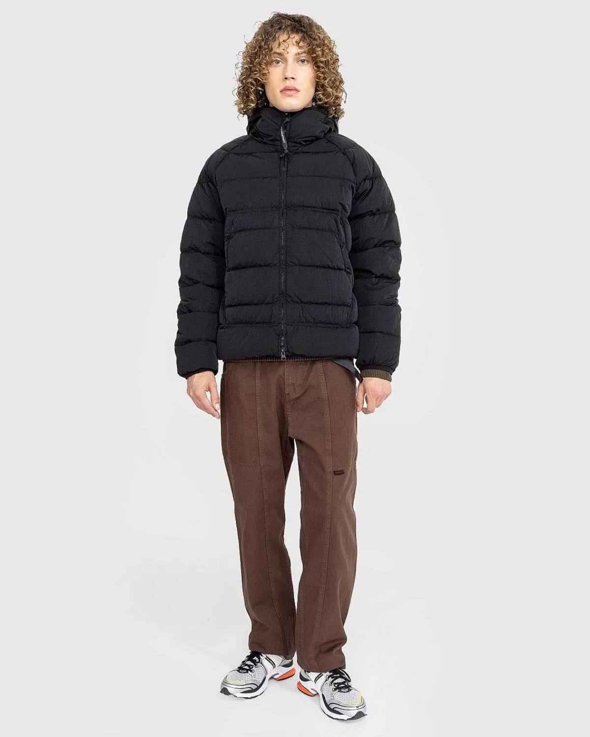 Overtøj>C.P. Company Eco-Chrome R Hooded Down Goggle Jacket Sort