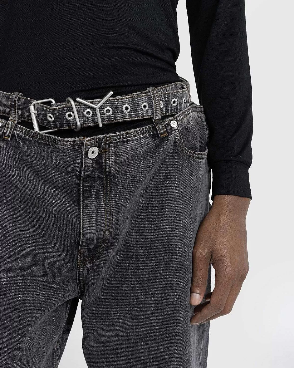Bukser>Y/Project Evergreen Y Belt Jeans Vintage Sort