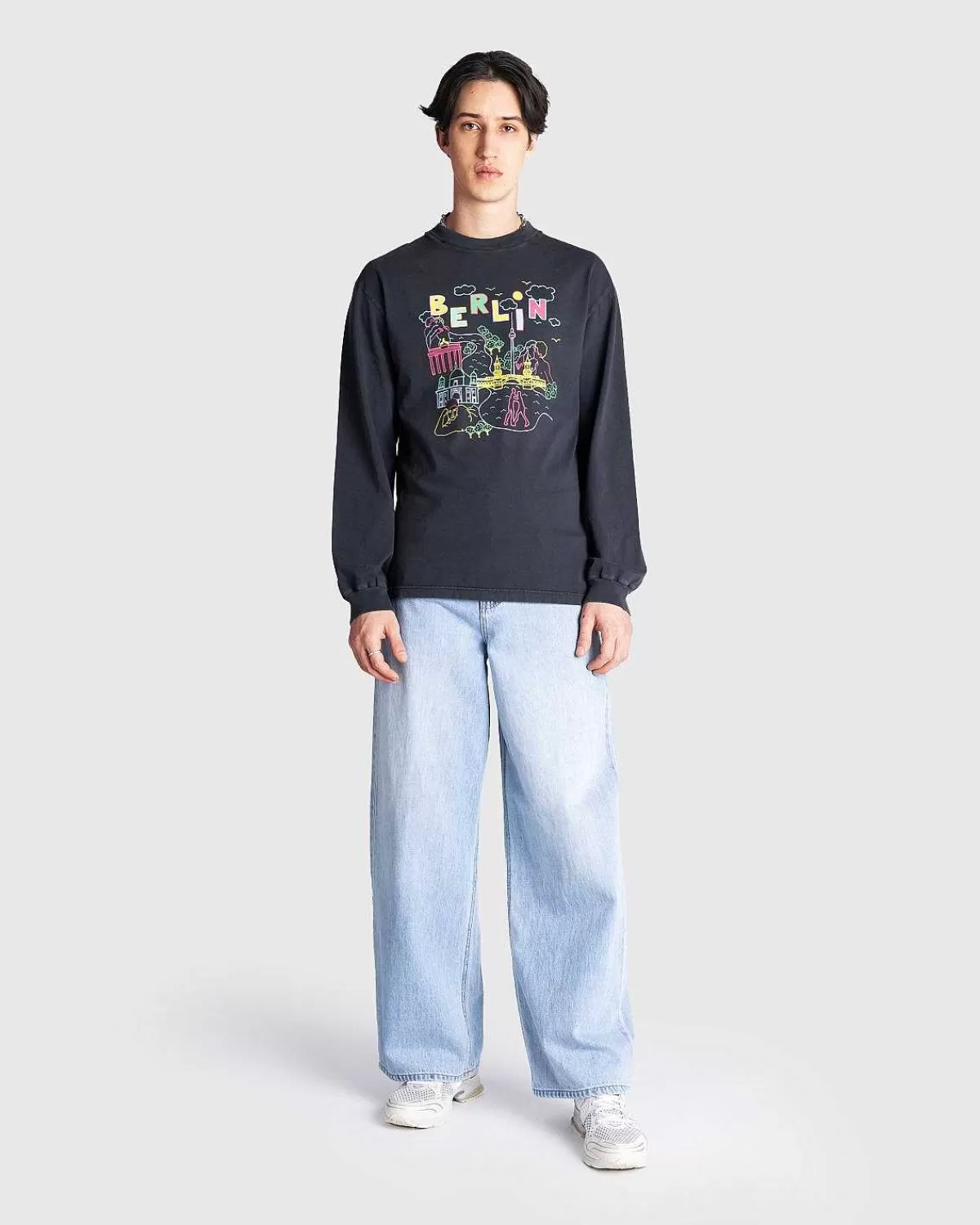 T-Shirts>Carne Bollente Guten Tag Langaermet Vasket Sort