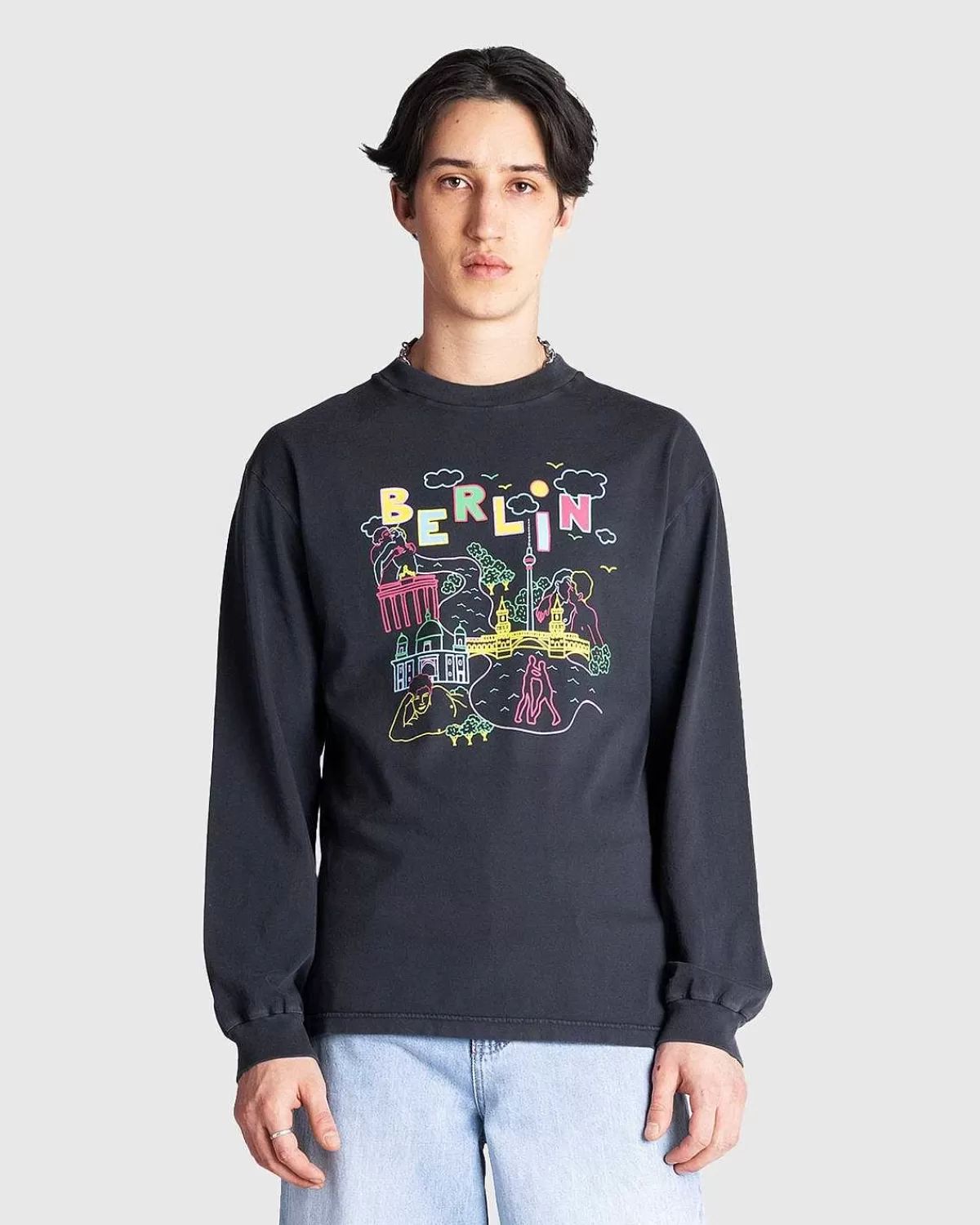 T-Shirts>Carne Bollente Guten Tag Langaermet Vasket Sort