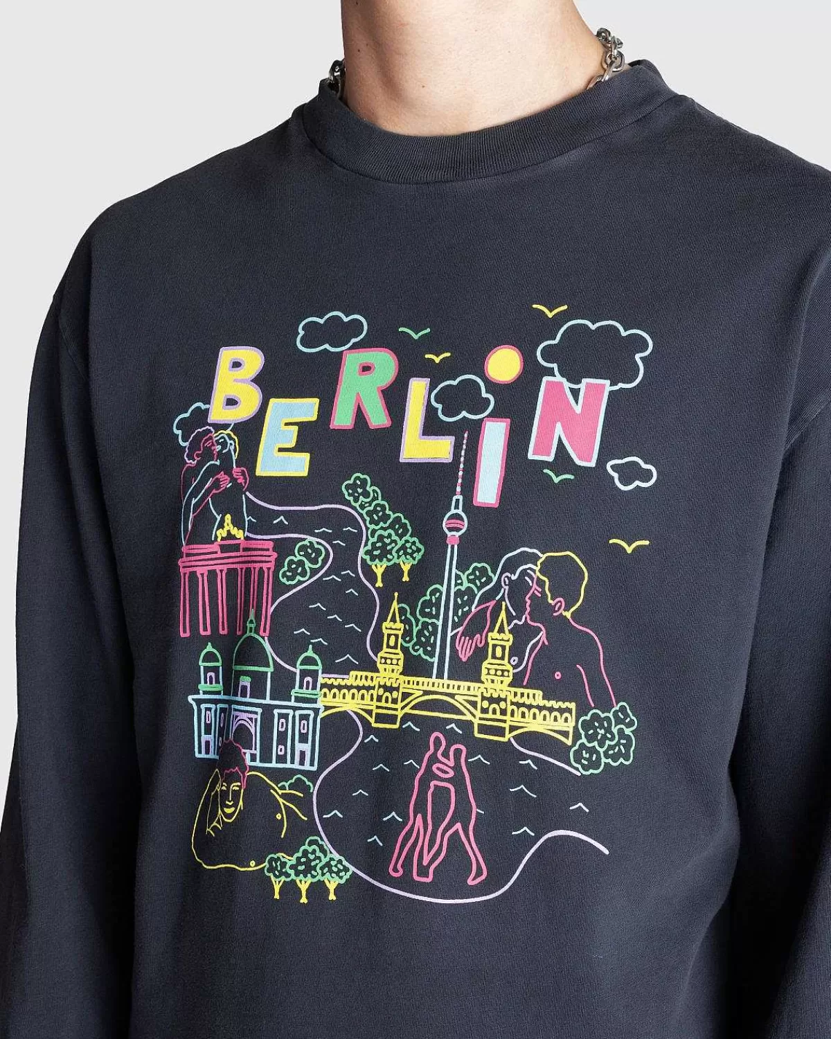 T-Shirts>Carne Bollente Guten Tag Langaermet Vasket Sort