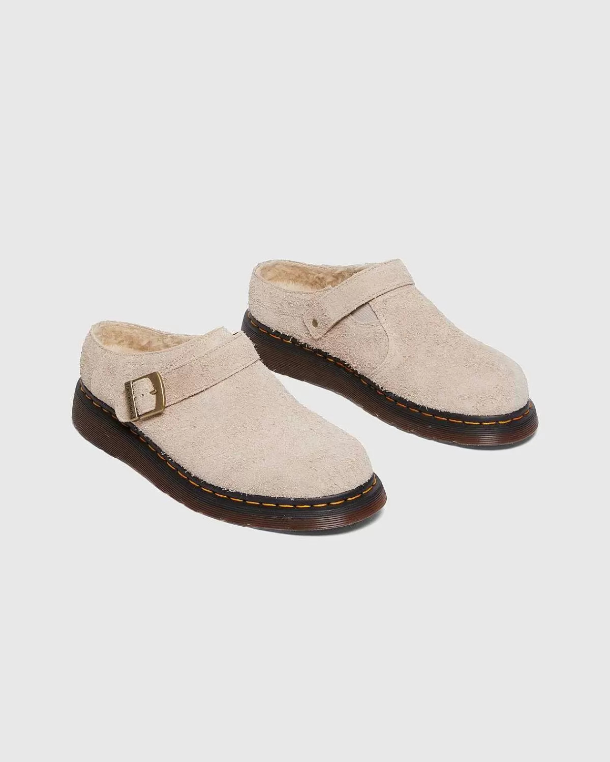 Sandaler>Dr. Martens Isham Vintage Taupe Lang Napped Ruskind