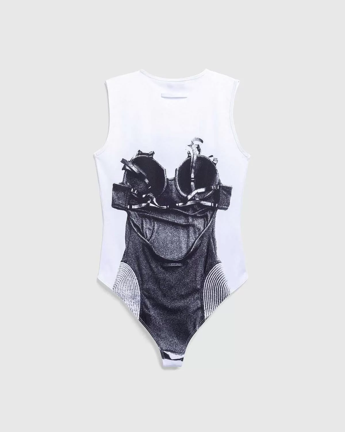 T-Shirts>Jean Paul Gaultier Jersey Body Printet Madonna Corset Trompe L'Oeil Hvid/Sort