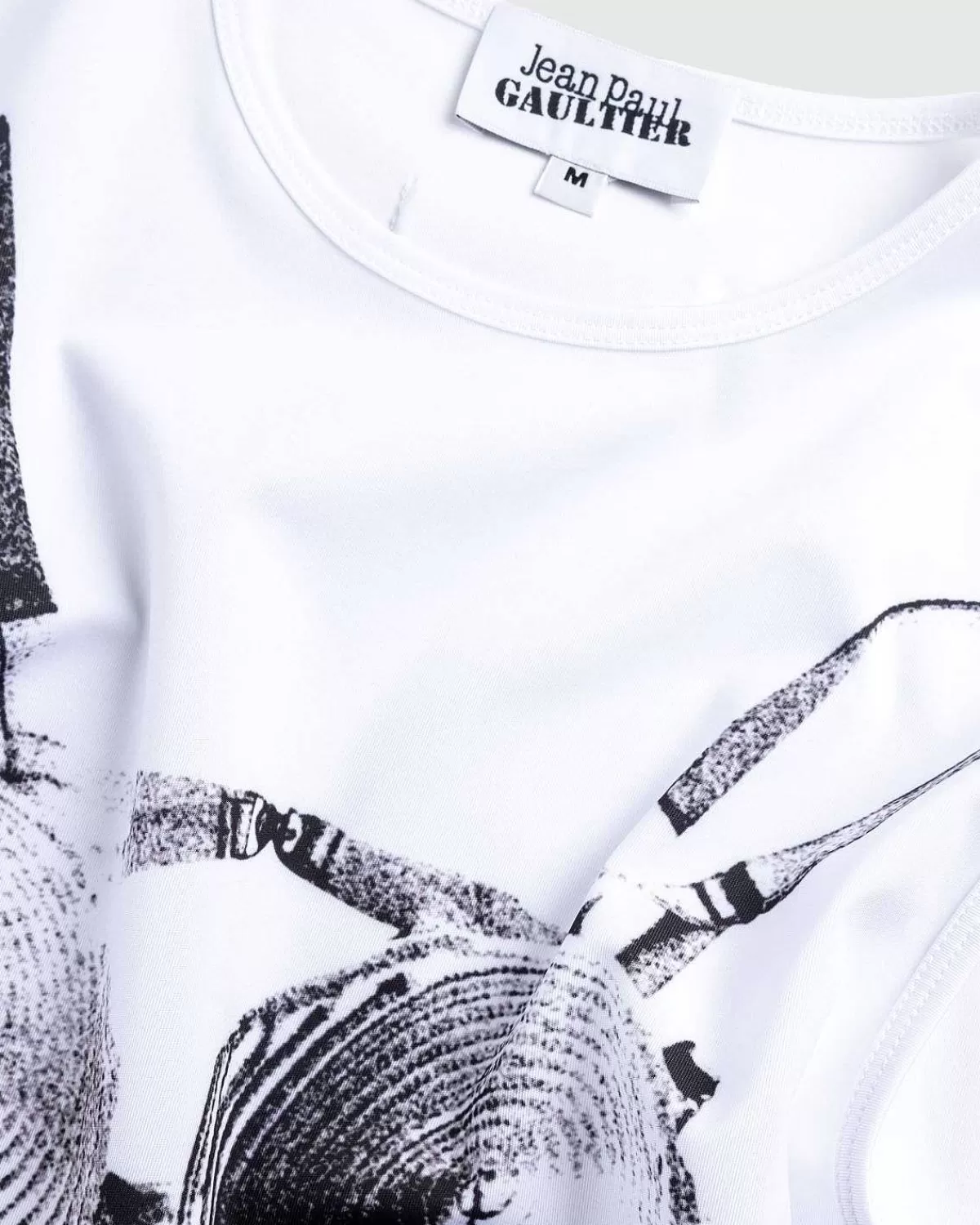 T-Shirts>Jean Paul Gaultier Jersey Body Printet Madonna Corset Trompe L'Oeil Hvid/Sort