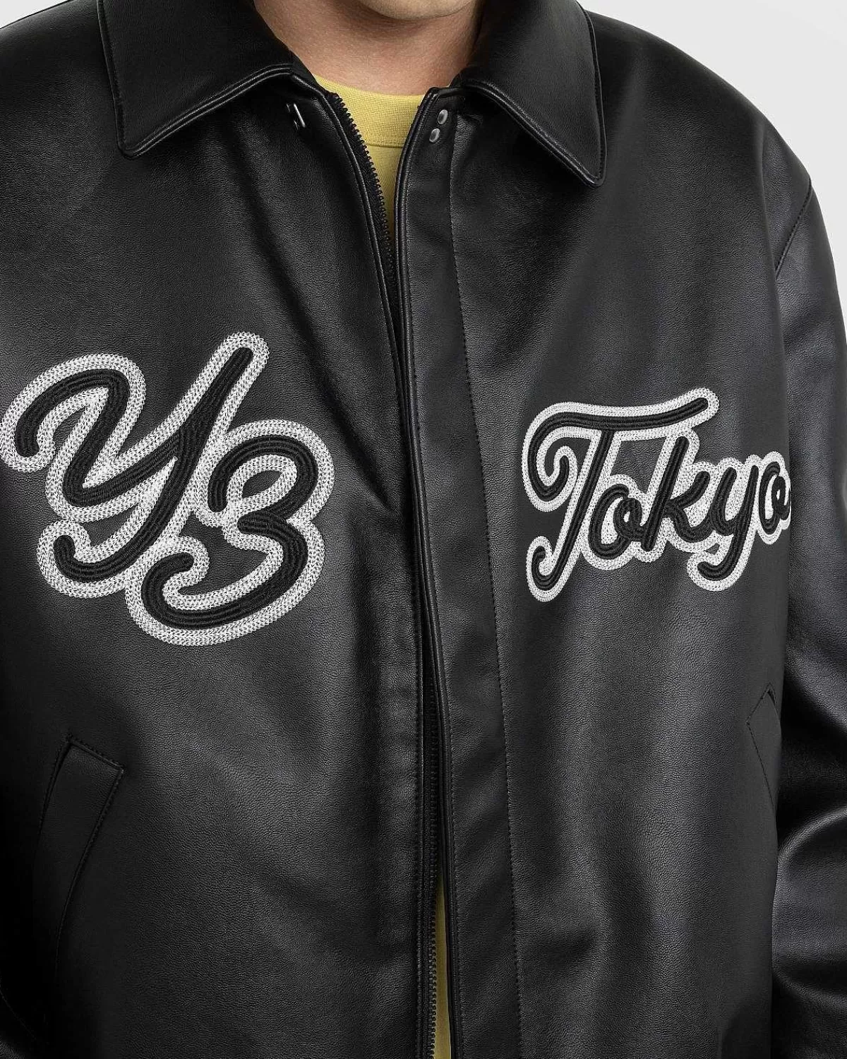 Overtøj>Y-3 Laeder Bomberjakke Sort