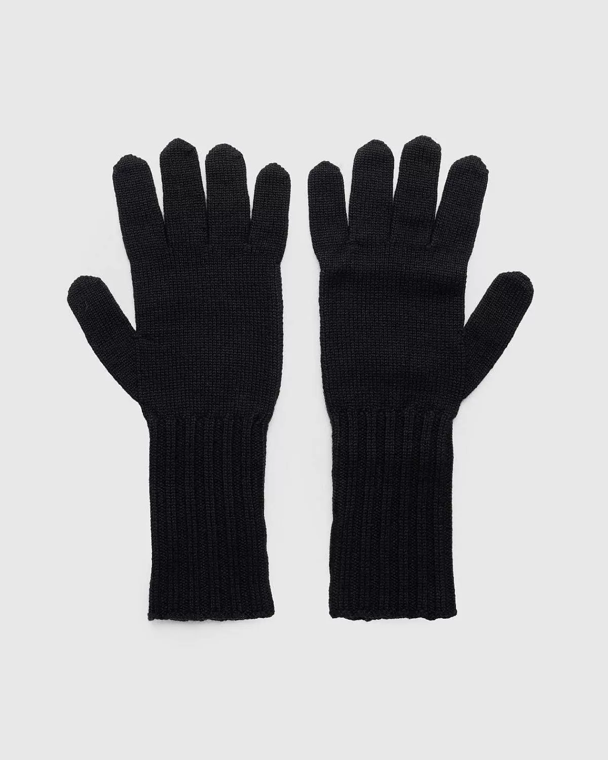 Vinter Tilbehør>Marine Serre Mulesing Free Wool Rib Handled Laengde Handsker Sort