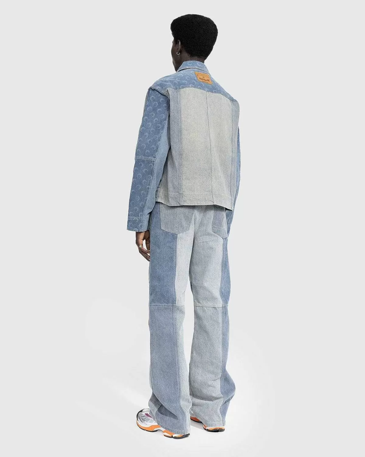 Bukser>Marine Serre Regenererede Denim Straight Leg Bukser Bla