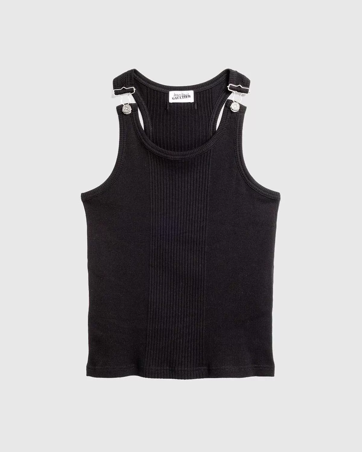 T-Shirts>Jean Paul Gaultier Ribbet Tank Top Med Overall Spaender Sort