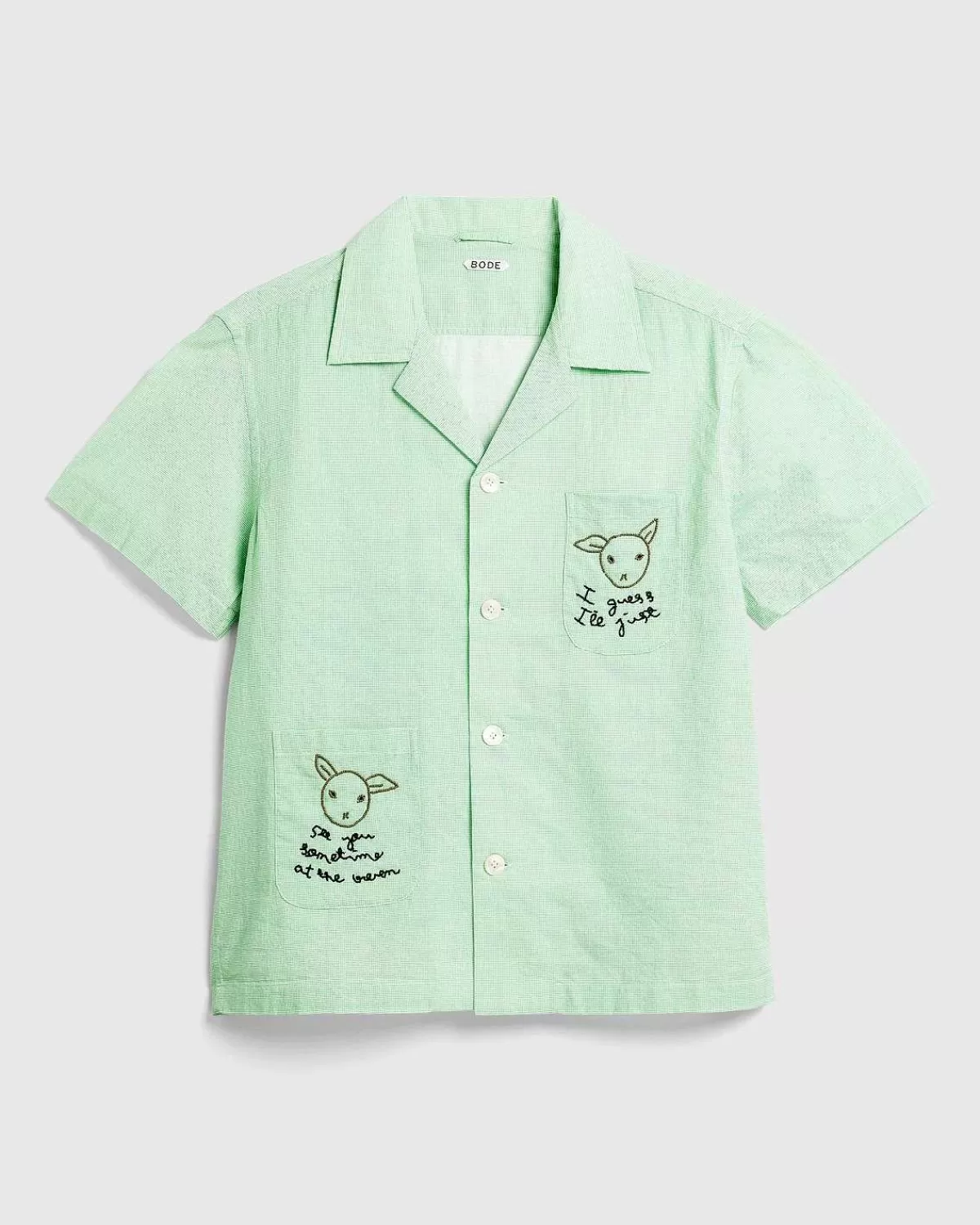 Skjorter>Bode See You At The Barn Kortaermet Skjorte Hvid/Gron