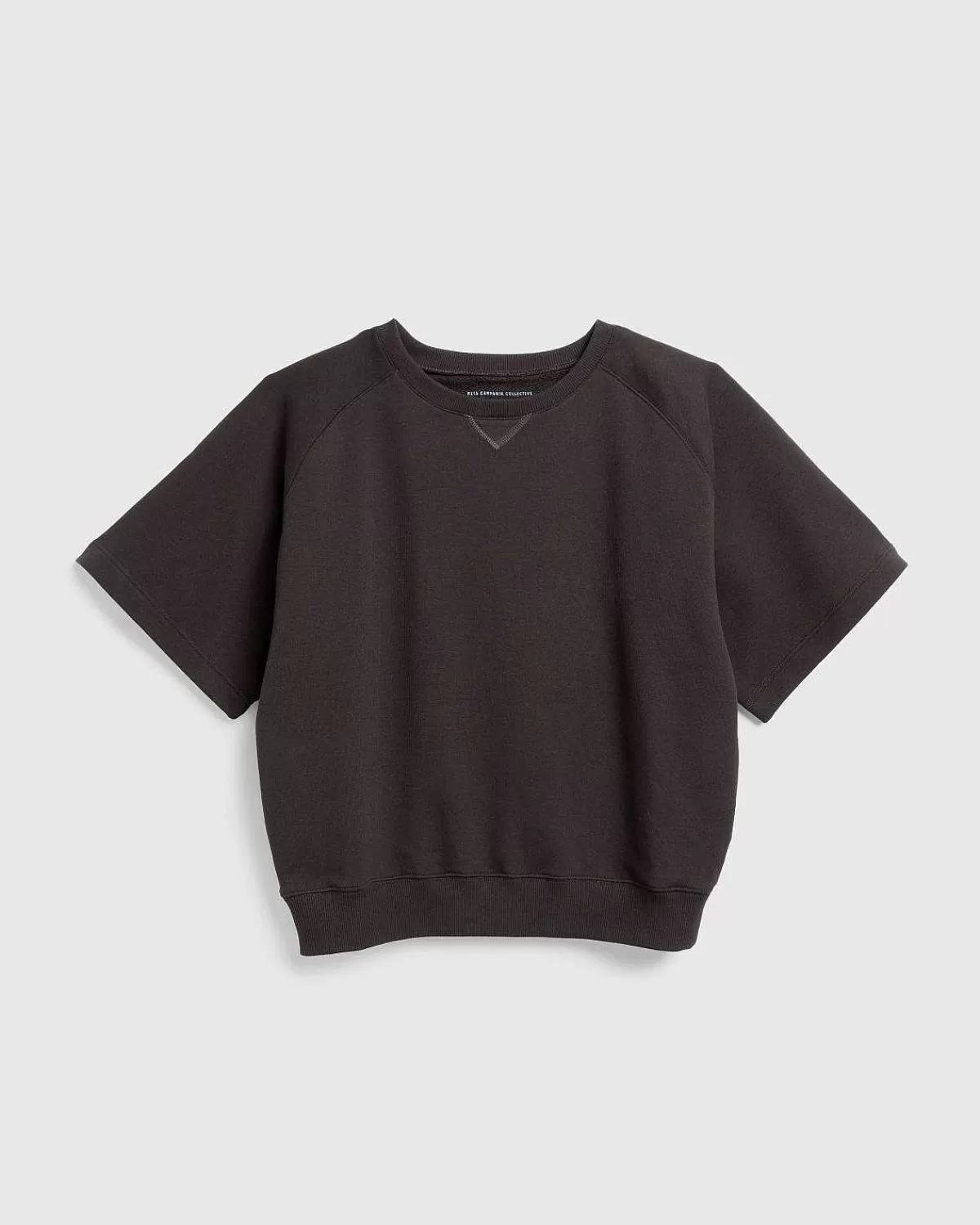 Strik>Meta Campania Collective Sigmar Jersey Bomuld Kortaermet Rund Hals Mork Chokoladebrun