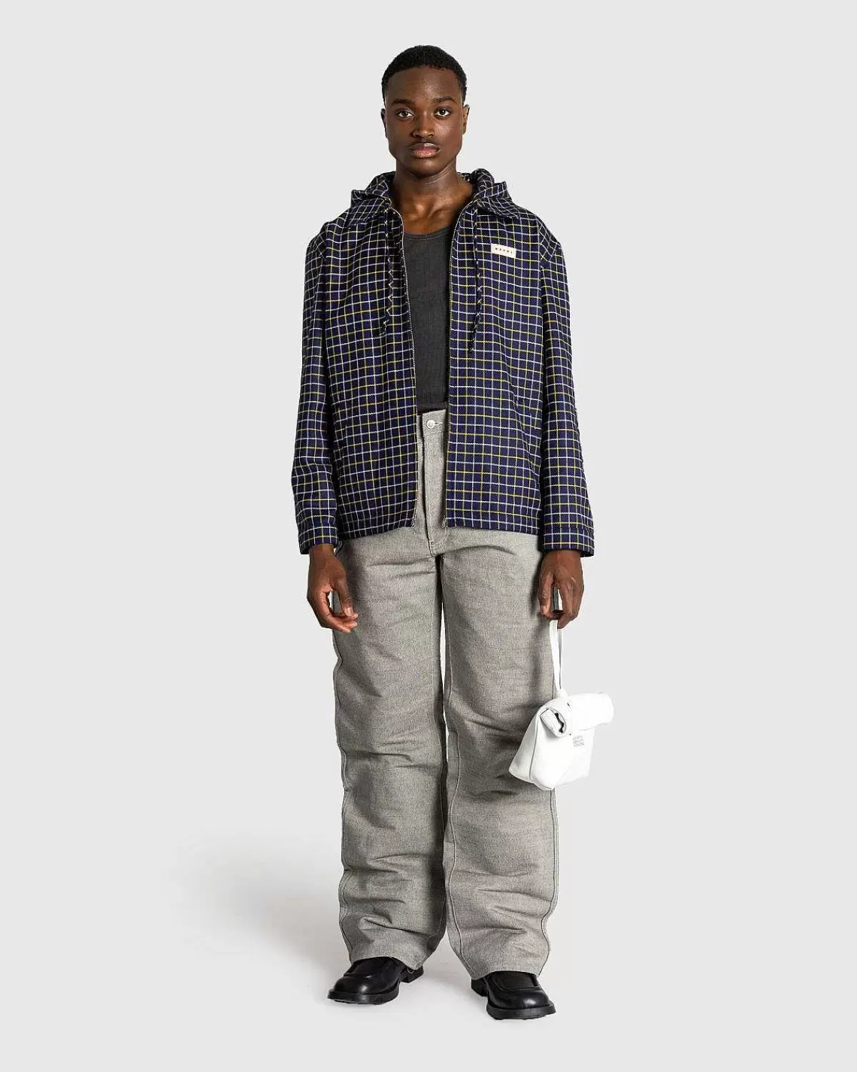 Overtøj>Marni Ternet Uld- Og Bomuldsovertroje Blumarine