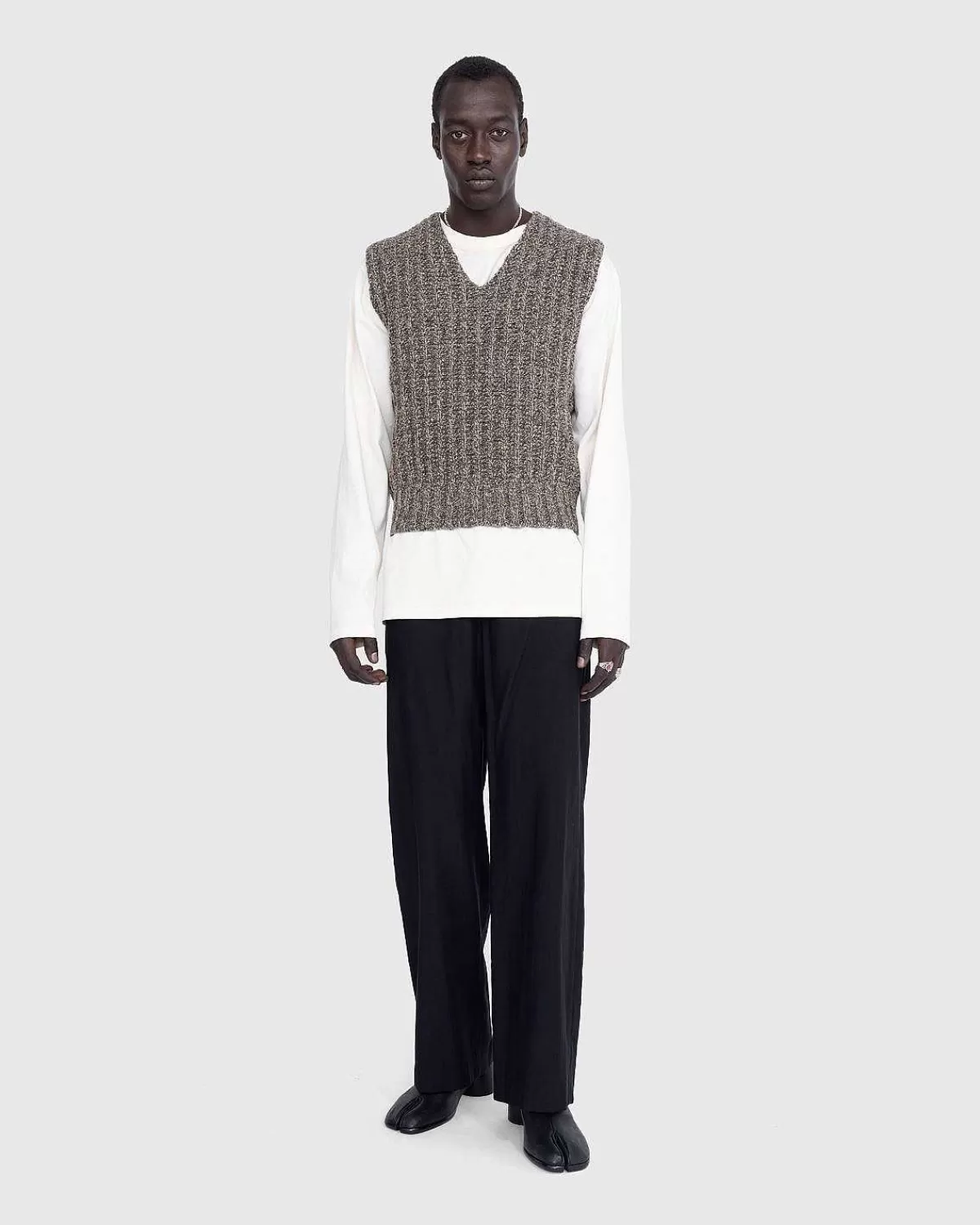 Strik>Maison Margiela Uld Gilet Medium Brun