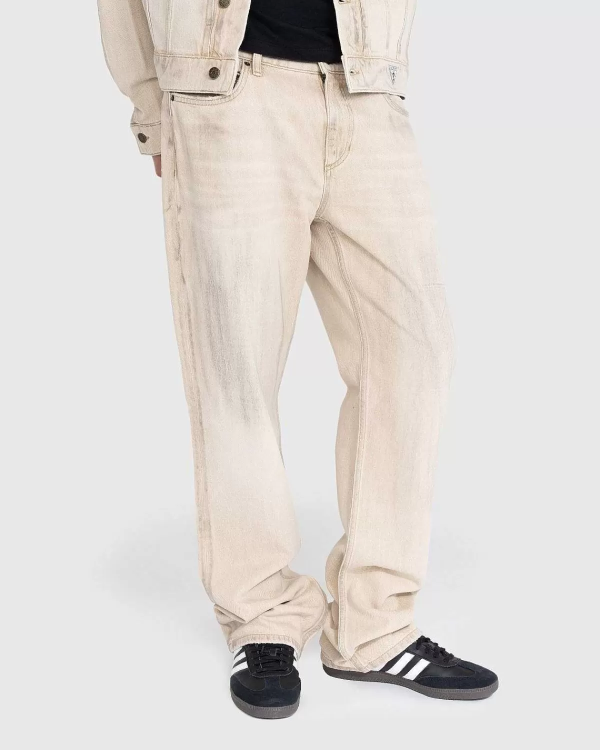 Bukser>Guess USA Vintage Denim Bukser Med Lige Ben Beige