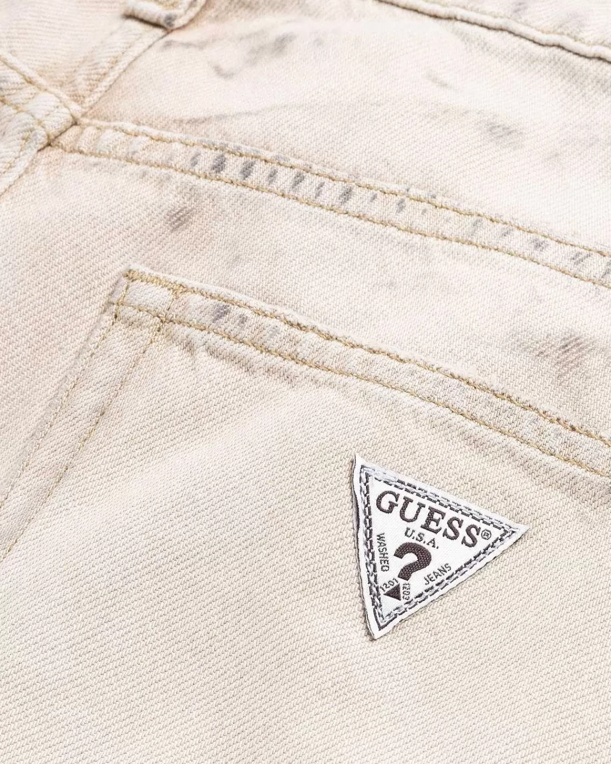 Bukser>Guess USA Vintage Denim Bukser Med Lige Ben Beige
