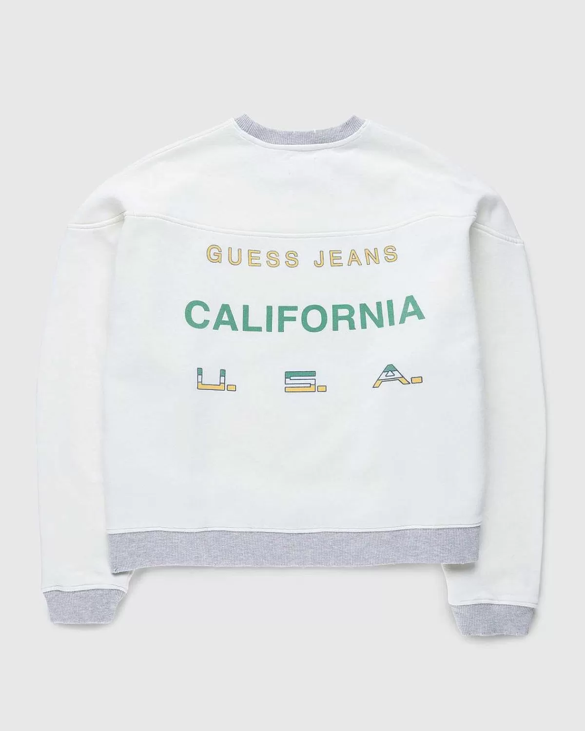 Sveder>Guess USA Vintage Logo Alabast Hvid Med Rund Hals